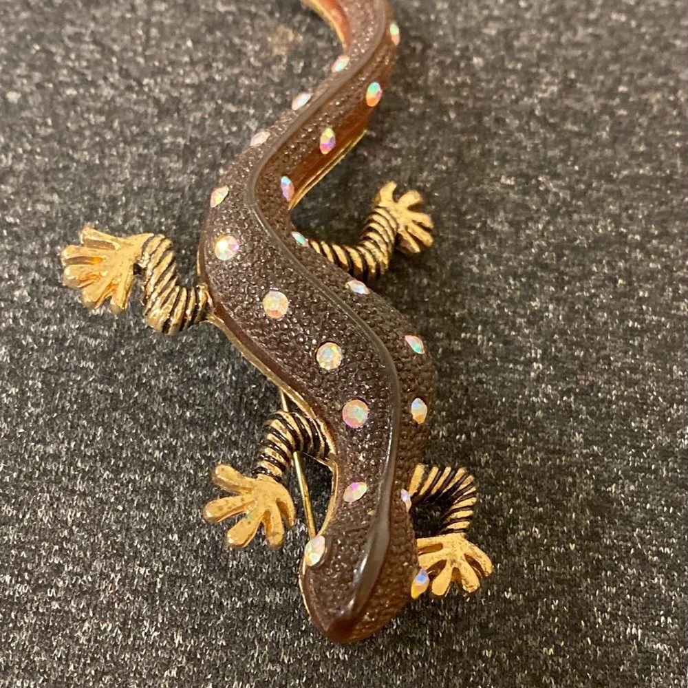 Vintage Gold Tone Lizard/gecko Pin/brooch‎ Jewelry